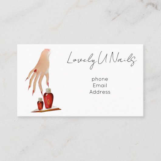 Cartes de visite Simple Chic Ongles (Devant)