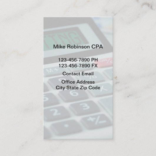 Cartes de visite Simple comptable expert-comptable (Devant)
