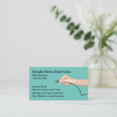 Cartes de visite simple électricien cordon électri (Debout devant)