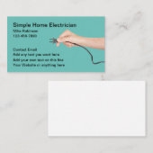 Cartes de visite simple électricien cordon électri (Devant / Derrière)