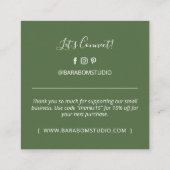 Cartes de visite Simple Green Modern Merci (Dos)