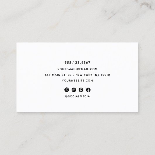 Cartes de visite simple noires écritures manuscrit (Dos)