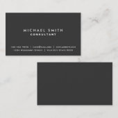 Cartes de visite simple noires modernes (Devant / Derrière)