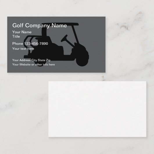 Cartes de visite Simple thème golf (Devant / Derrière)