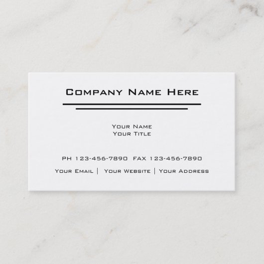 Cartes de visite simples (Devant)