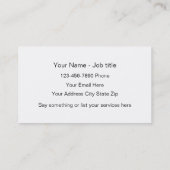 Cartes de visite simples (Dos)