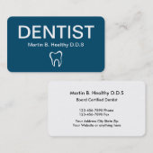 Cartes de visite simples audacieux de dentiste (Devant / Derrière)