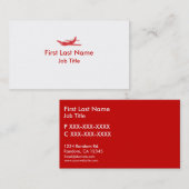 Cartes de visite simples blancs rouges de coutume (Devant / Derrière)