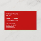 Cartes de visite simples blancs rouges de coutume (Dos)