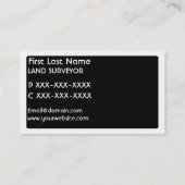 Cartes de visite simples d'arpenteur blanc noir de (Dos)