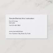 Cartes de visite simples d'arts martiaux (Dos)