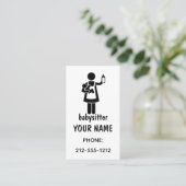 Cartes de visite simples de baby-sitter (Debout devant)