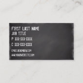 Cartes de visite simples de coutume de tableau (Dos)