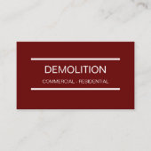 Cartes de visite simples de démolition (Devant)