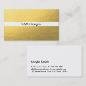 Cartes de visite simples de feuille d'or (Devant / Derrière)