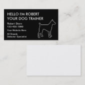 Cartes de visite simples de formation de chien (Devant / Derrière)