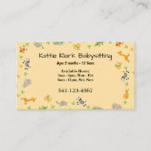 Cartes de visite simples de garde d'enfants (Devant)