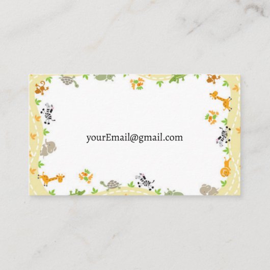 Cartes de visite simples de garde d'enfants (Dos)