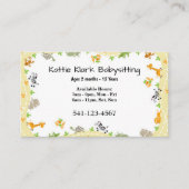 Cartes de visite simples de garde d'enfants (Devant)