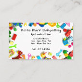 Cartes de visite simples de garde d'enfants (Devant)