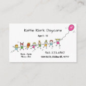 Cartes de visite simples de garderie (Devant)