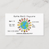 Cartes de visite simples de garderie (Devant)
