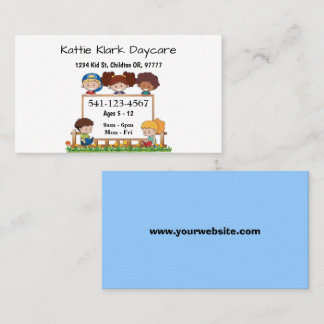 Cartes de visite simples de garderie