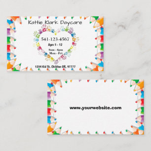 Cartes de visite simples de garderie