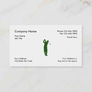 Cartes de visite simples de golf