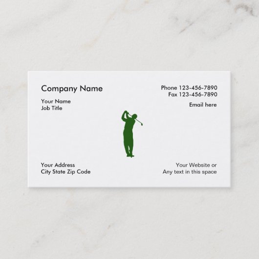 Cartes de visite simples de golf (Devant)