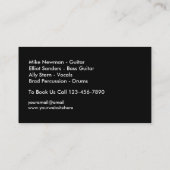 Cartes de visite simples de groupe de rock (Dos)