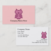 Cartes de visite simples de hibou (Devant / Derrière)