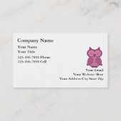 Cartes de visite simples de hibou (Dos)