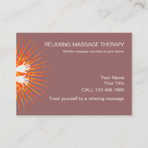 Cartes de visite simples de massage