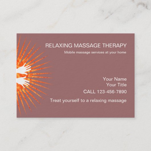 Cartes de visite simples de massage (Devant)