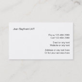 Cartes de visite simples de massage (Dos)