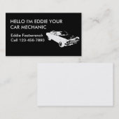 Cartes de visite simples de mécanicien automobile (Devant / Derrière)