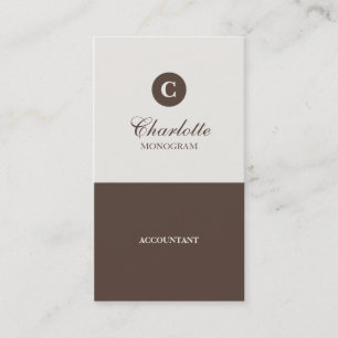 Cartes de visite simples de monogramme de chocolat