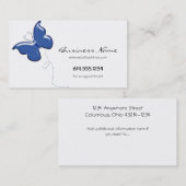 Cartes de visite simples de papillon bleu (Devant / Derrière)