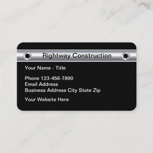 Cartes de visite simples de rénovation de construc (Devant)