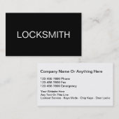 Cartes de visite simples de serrurier (Devant / Derrière)