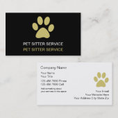 Cartes de visite simples de soin des animaux (Devant / Derrière)