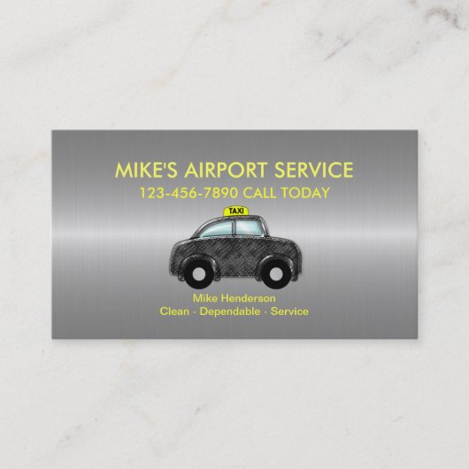 Cartes de visite simples de taxi d'aéroport (Devant)
