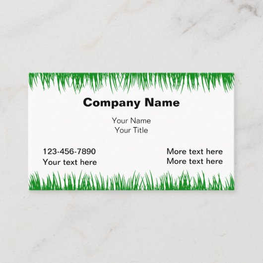 Cartes de visite simples de tonte de pelouse  (Devant)
