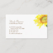 Cartes de visite simples de tournesol aquarelle (Dos)