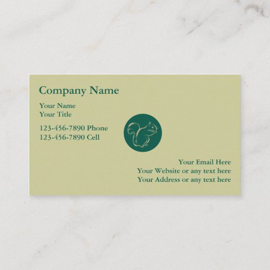 Cartes de visite simples d'écureuil (Dos)