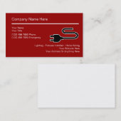 Cartes de visite simples d'électricien (Devant / Derrière)