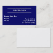 Cartes de visite simples d'électricien (Devant / Derrière)
