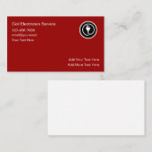 Cartes de visite simples d'électricien rouge (Devant / Derrière)