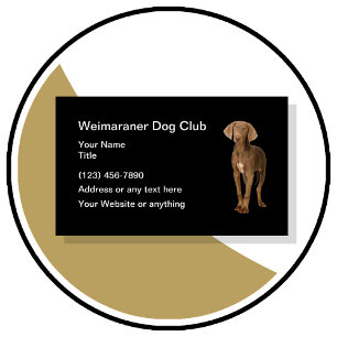 Cartes de visite simples du club de chiens Weimara